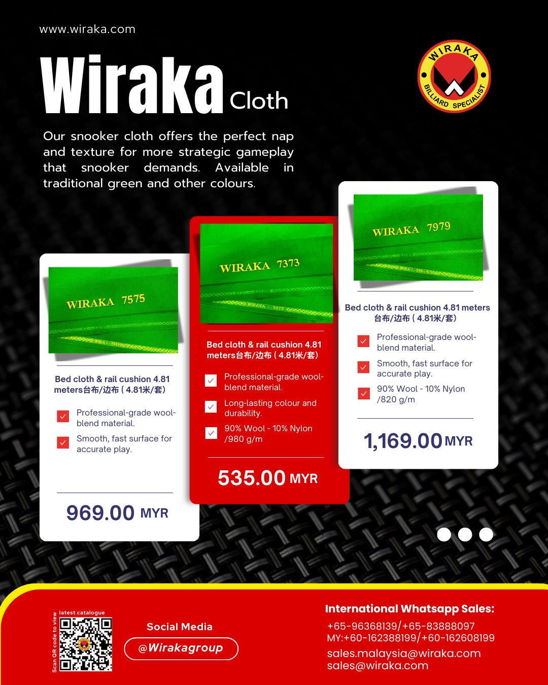 Wiraka snooker cloth
